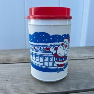 Vintage Aladdin Mini Mart Christmas Winter Santa Travel Coffee Mug with Lid